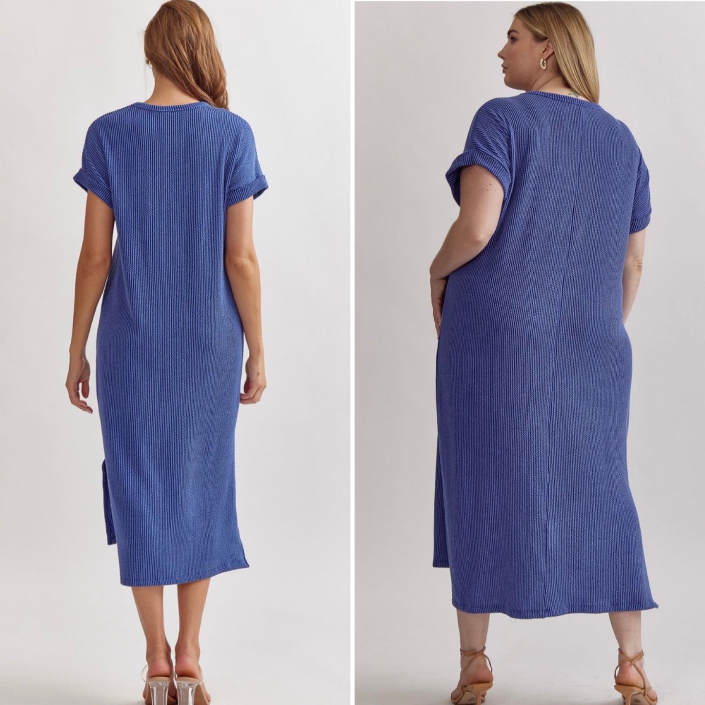 Indigo Ribbed Dress