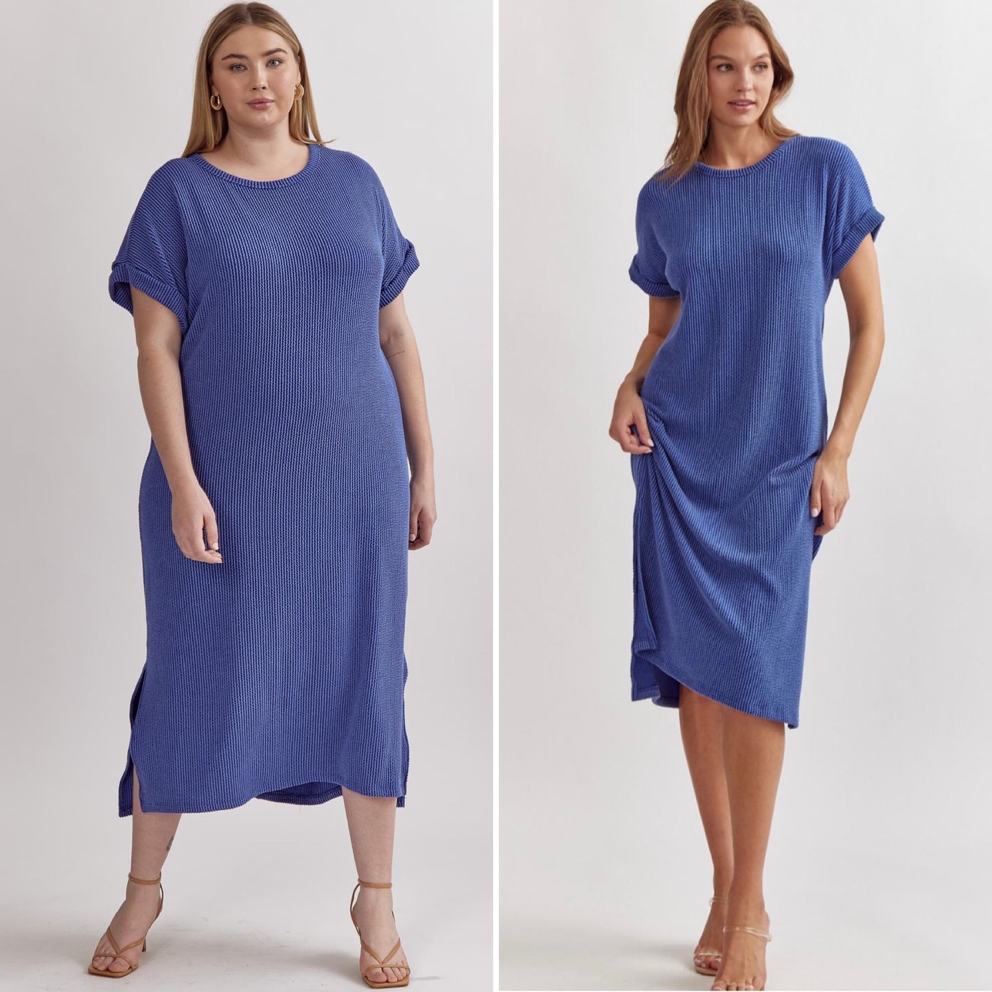 Indigo Ribbed Dress