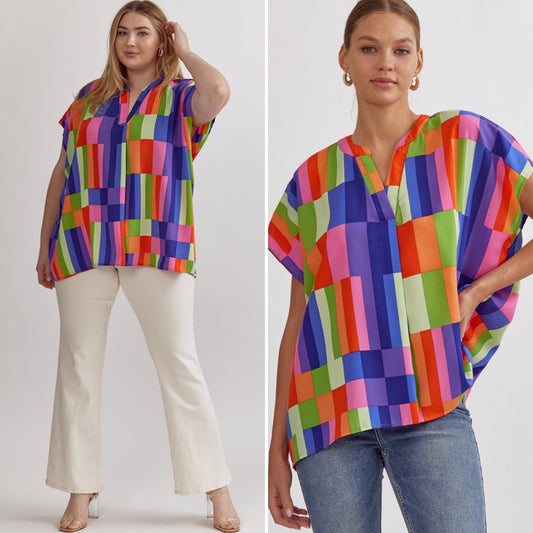 Color Block Blouse