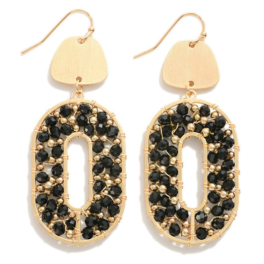 Black Beaded Earrings