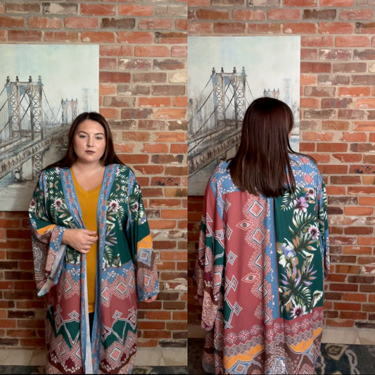 Emerald Printed Kimono