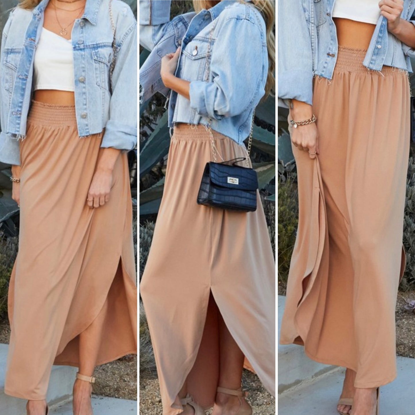 Camel Maxi Skirt 1XL