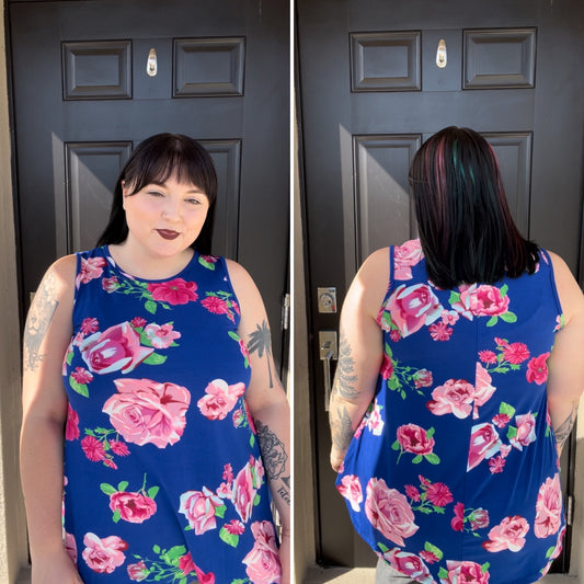 Blue Floral Tank