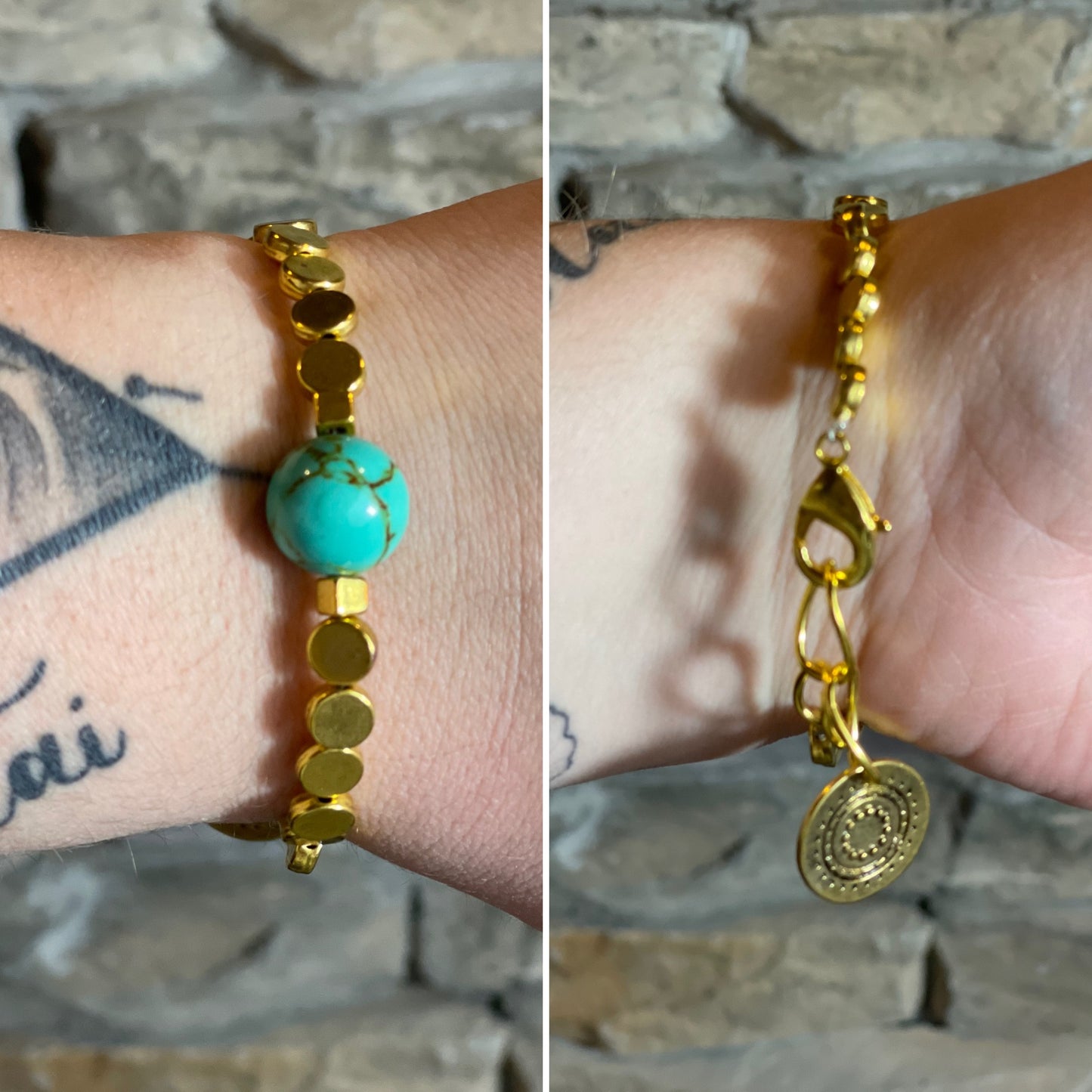 Turquoise Gold Discs