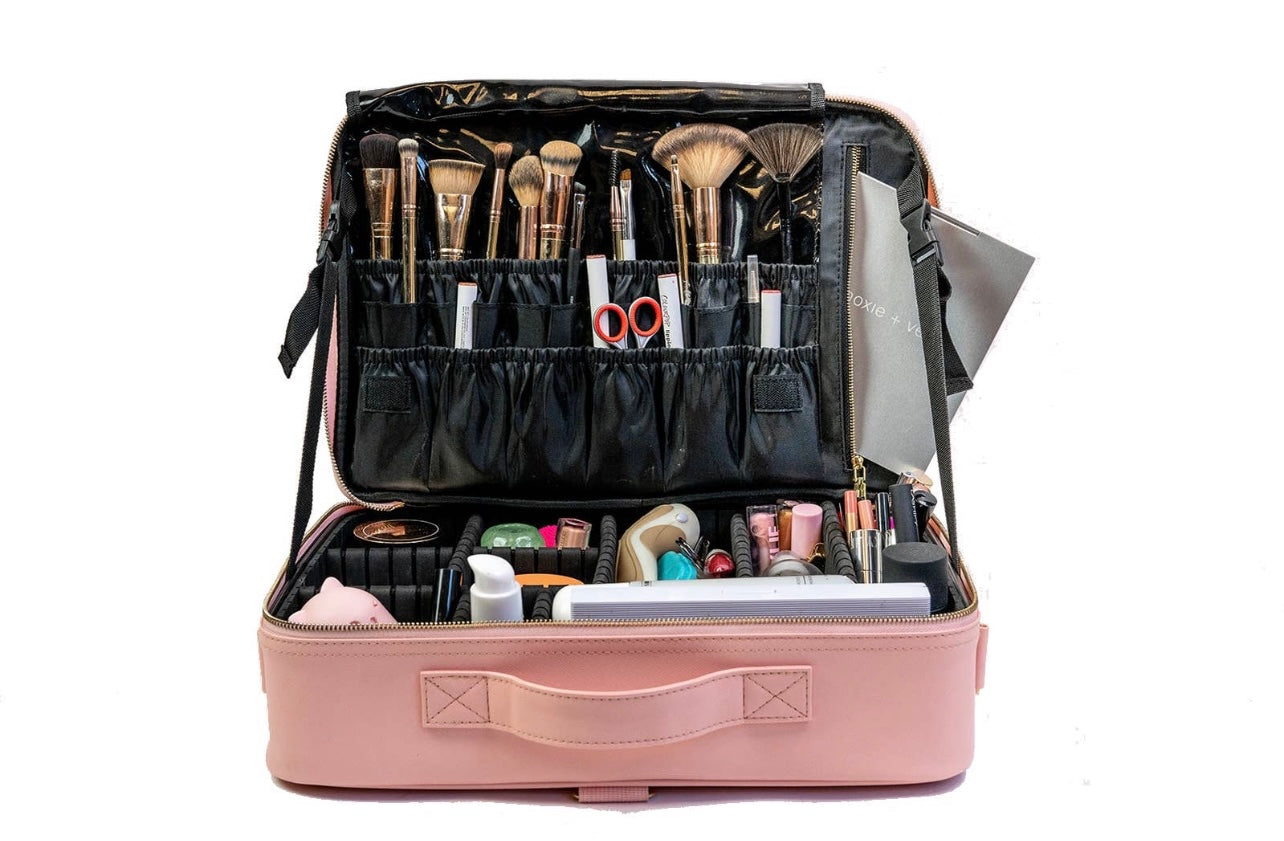  LETGO Lattice Makeup Bag Cosmetic Bag for Women,Large