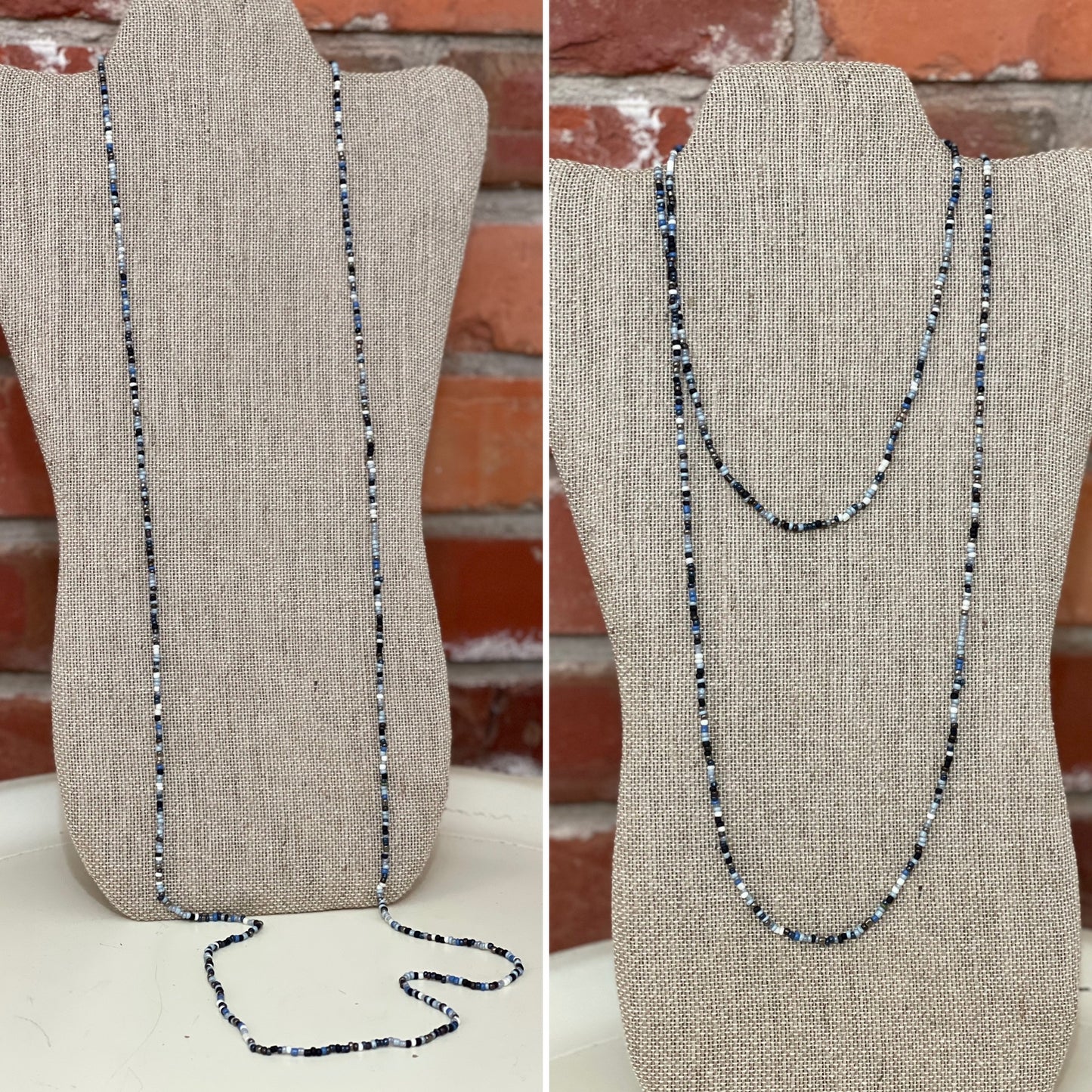 Blue Beaded Layering Chain